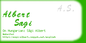 albert sagi business card